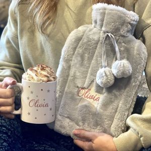 Matching Personalised Star Mug And Hot Water Bottle