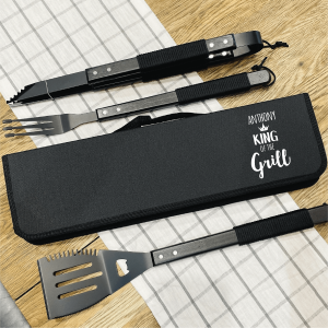 Personalised King of the Grill Barbecue Tool Set