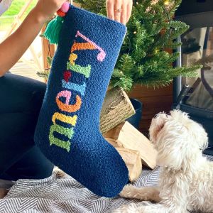 Personalised Multi Coloured Merry Christmas Stocking