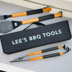 Personalised BBQ Tools Shadow Tool Set