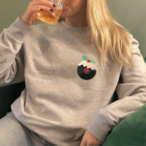 Personalised Vinyl Record Christmas Pudding Jumper