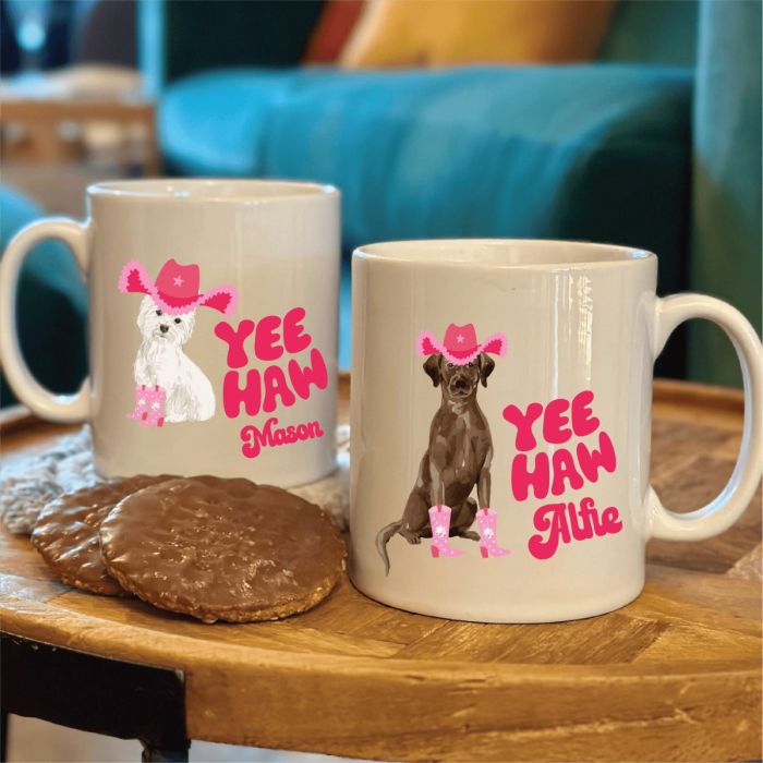 Personalised Cowboy Dog Mug